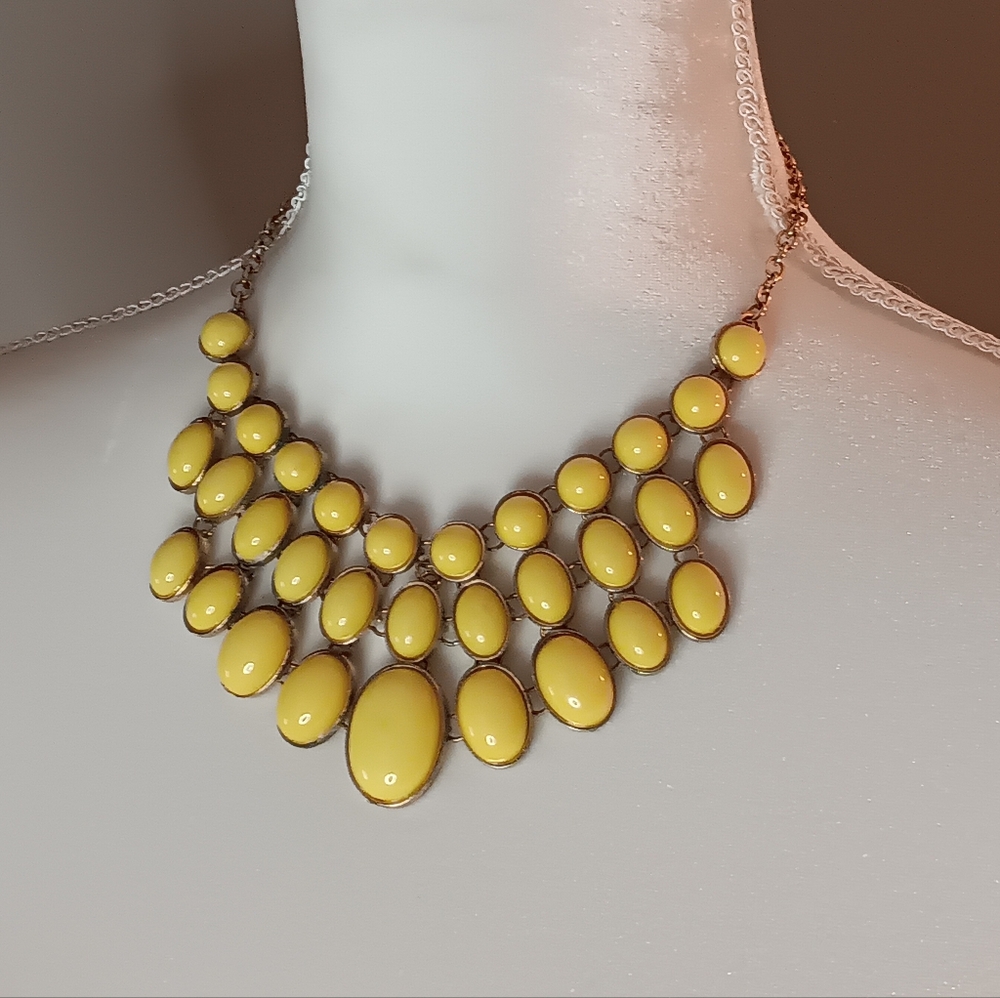 Vintage Triple Strand Apron Bib Necklace
